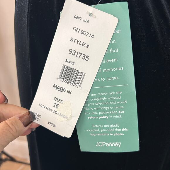 MSK Evening Maxi Skirt 
Black velvet Plus size 16 - Picture 5 of 7